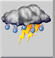 Showers. Storm developing.