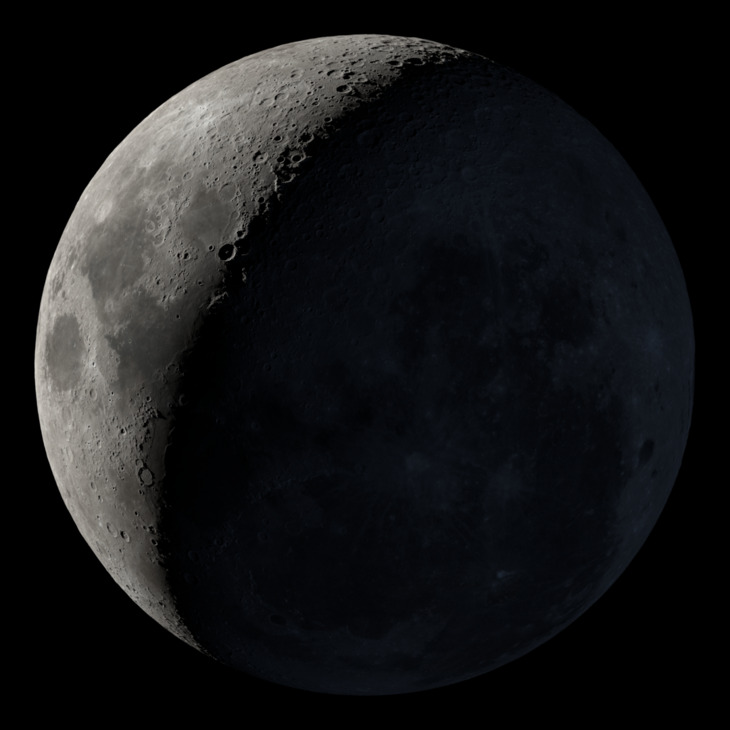 Waxing Crescent, Moon at 5 days in cycle