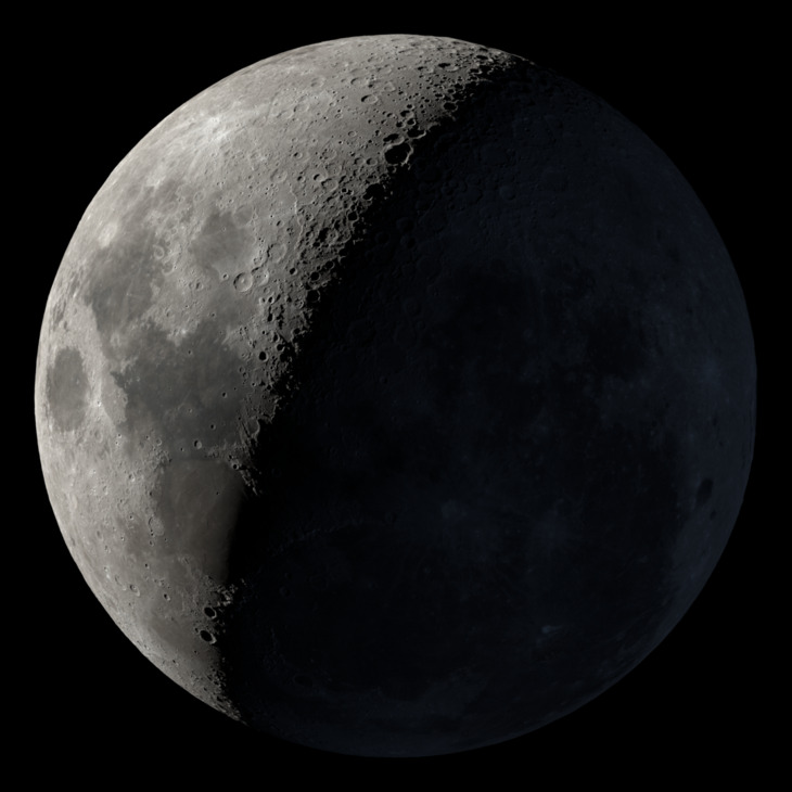 Waxing Crescent, Moon at 6 days in cycle