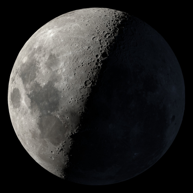 Waxing Crescent, Moon at 7 days in cycle